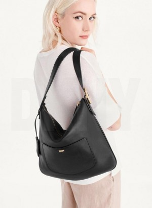 Black DKNY The Medium Optimist Women's Tote Bags | Malaysia_D0157