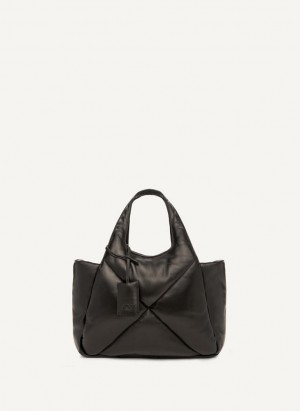 Black DKNY The Medium Quilt Effortless Women's Tote Bags | Malaysia_D1840