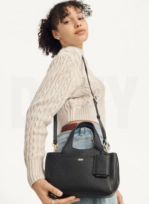 Black DKNY The Mini Effortless Tote Women's Crossbody Bags | Malaysia_D1792