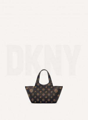 Black DKNY The Mini Logo Effortless Tote Women's Crossbody Bags | Malaysia_D0423