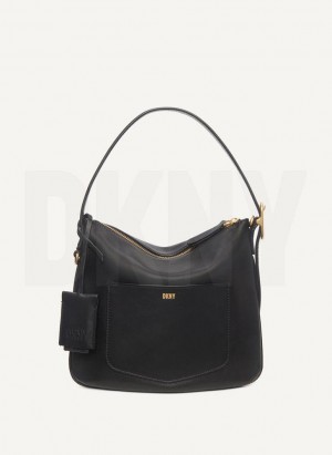 Black DKNY The Small Optimist Women's Shoulder Bags | Malaysia_D1099