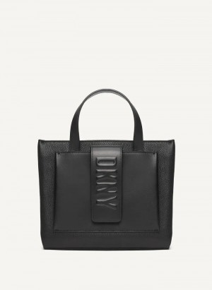 Black DKNY Uptown Exotic Leather Small Women's Tote Bags | Malaysia_D0620