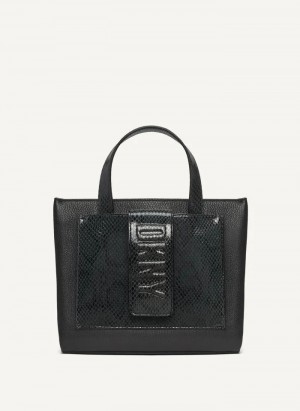 Black DKNY Uptown Exotic Leather Small Women's Tote Bags | Malaysia_D1432