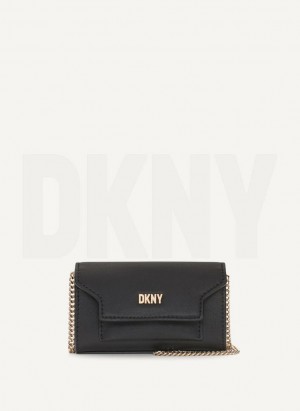 Black / Gold DKNY Millie Micro Flap Women's Crossbody Bags | Malaysia_D1444