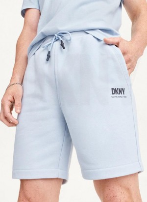 Blue DKNY French Terry Men's Shorts | Malaysia_D0943