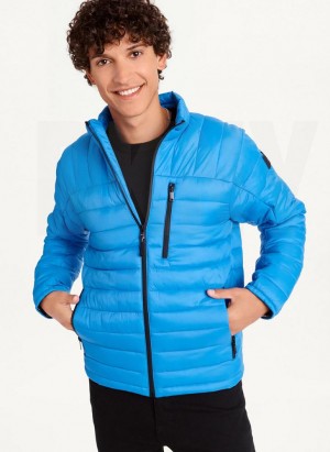 Blue DKNY Packable Men's Puffer Jacket | Malaysia_D1549