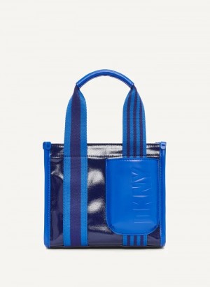 Blue DKNY Prospect Coated Canvas Mini Women's Tote Bags | Malaysia_D1126