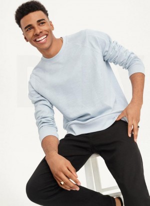 Blue DKNY Slub French Terry Crewneck Men's Sweatshirts | Malaysia_D1106