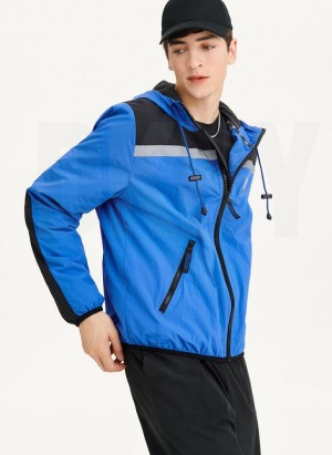 Blue DKNY Tech Cotton Touch Nylon Men's Jackets | Malaysia_D0208
