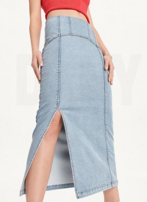 Blue DKNY Terry Denim Women's Skirts | Malaysia_D0844