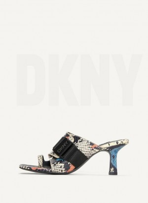 Blue Multicolor DKNY Heeled Buckle Mule Women's Heels | Malaysia_D0202
