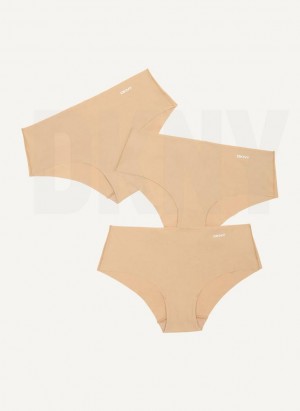 Brown DKNY 3 Pack Hipster Women's Panties | Malaysia_D0679