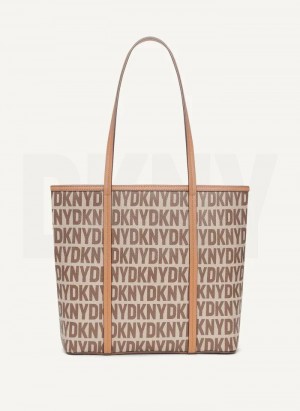 Brown DKNY 7th Ave Medium Women's Tote Bags | Malaysia_D1639