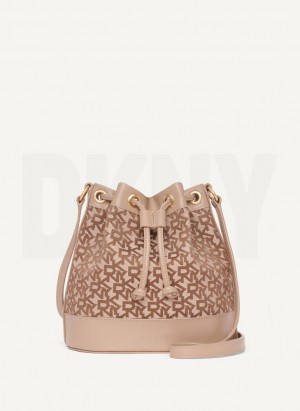 Brown DKNY Bucket Women's Crossbody Bags | Malaysia_D1678