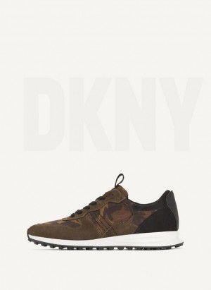 Brown DKNY Camo Runner Men's Sneakers | Malaysia_D1929