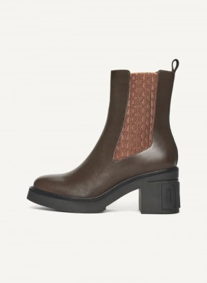 Brown DKNY Charlotte Chelsea Women's Boots | Malaysia_D0978