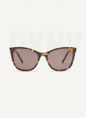 Brown DKNY City Native Cat Eye Women's Sunglasses | Malaysia_D0327