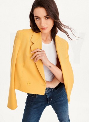 Brown DKNY Cropped Women's Blazers | Malaysia_D0153