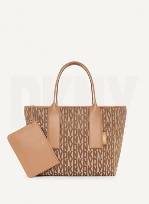 Brown DKNY Grayson Large Women's Tote Bags | Malaysia_D0630
