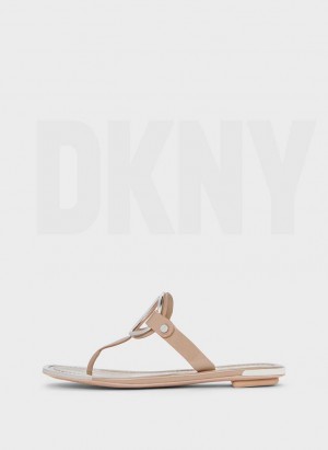 Brown DKNY Hartford Women's Flip Flops | Malaysia_D1685