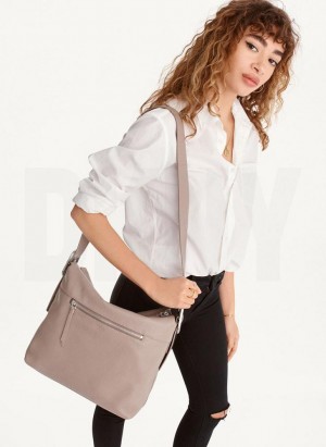 Brown DKNY Large Buckle Women's Crossbody Bags | Malaysia_D0637