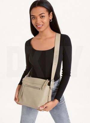 Brown DKNY Medium Buckle Women's Crossbody Bags | Malaysia_D0232