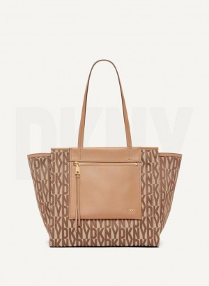 Brown DKNY Pax Large Women's Tote Bags | Malaysia_D0979