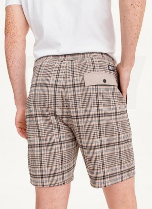 Brown DKNY Plaids Men's Shorts | Malaysia_D1595