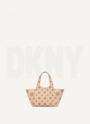 Brown DKNY The Mini Logo Effortless Tote Women's Crossbody Bags | Malaysia_D0521