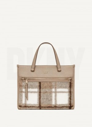 Brown DKNY ZOIE MD Women's Tote Bags | Malaysia_D1289