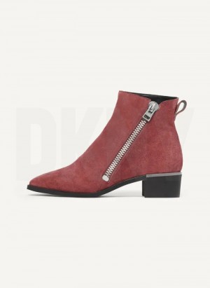 Burgundy DKNY Brenlyn - W/ Zipper Women's Boots | Malaysia_D1476