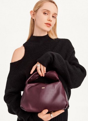 Burgundy DKNY Mini Modernist Knot Women's Tote Bags | Malaysia_D0607