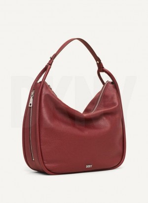 Burgundy DKNY Phoebe Hobo Women's Tote Bags | Malaysia_D1908