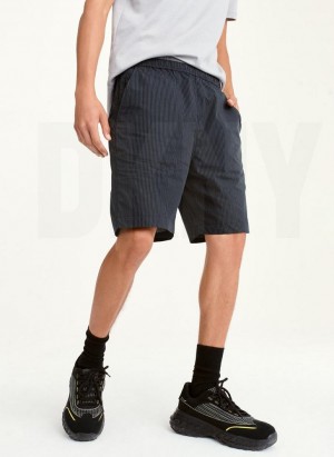 Dark Grey DKNY Mixed Stripe Men's Shorts | Malaysia_D1835