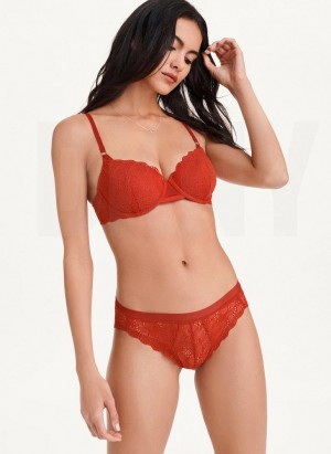 Dark Red DKNY Superior Lace Balconette Women's Bras | Malaysia_D0939
