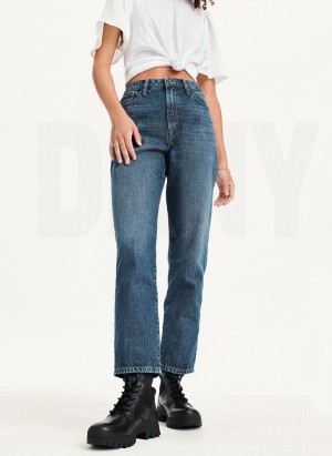 Dark Wash DKNY Broome High Rise Vintage - Full Length Women's Jeans | Malaysia_D1168