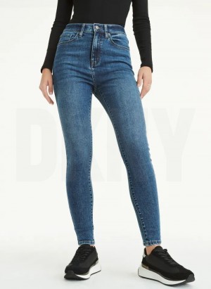 Dark Wash DKNY Skinny Women's Jeans | Malaysia_D0949