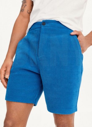 Deep Blue DKNY Knit Cord Pull On Men's Shorts | Malaysia_D1184