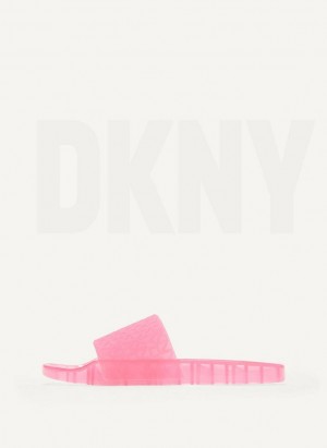 Fuchsia DKNY Tinzli Jelly Women's Slides | Malaysia_D1214