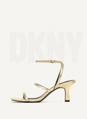 Gold DKNY Christy Women's Heels | Malaysia_D0857