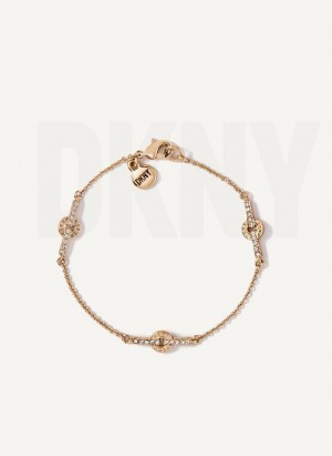 Gold DKNY Pave Flex Women's Bracelet | Malaysia_D1009