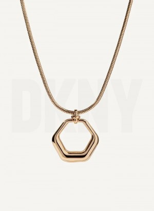 Gold DKNY Pendant Women's Necklace | Malaysia_D0513