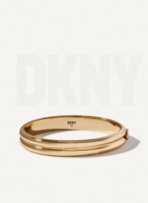 Gold DKNY Rounded Women's Bangle | Malaysia_D1851