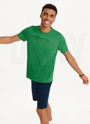 Green DKNY Cotton Poly Pique Men's T Shirts | Malaysia_D0552