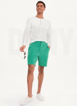 Green DKNY Knit Cord Pull On Men's Shorts | Malaysia_D1730