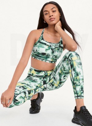 Green DKNY Printed Women's Leggings | Malaysia_D0990