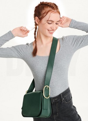 Green DKNY Saddle Women's Shoulder Bags | Malaysia_D1701