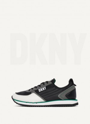 Green DKNY Side Logo Men's Sneakers | Malaysia_D0133