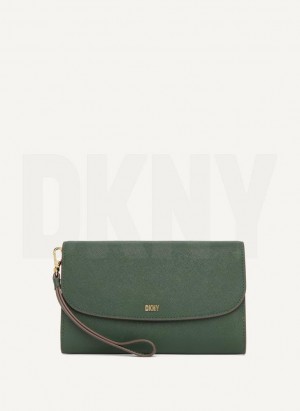 Green DKNY Sidney On A Chain Women's Wallets | Malaysia_D0727