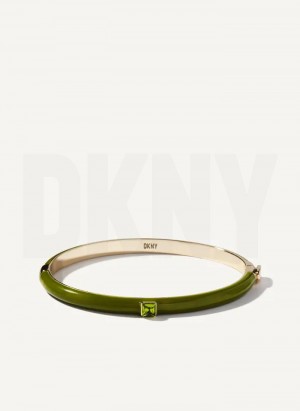 Green DKNY Square Stone Women's Bangle | Malaysia_D1044